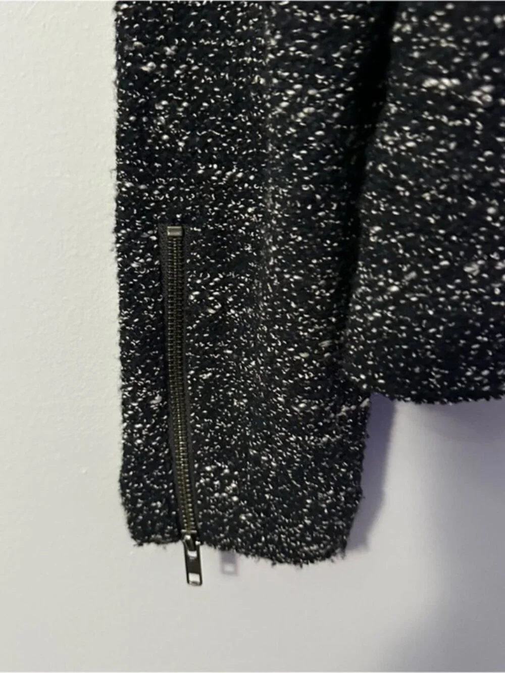 J. Crew Black & White Tweed Moto Jacket size 4 - Picture 7 of 9